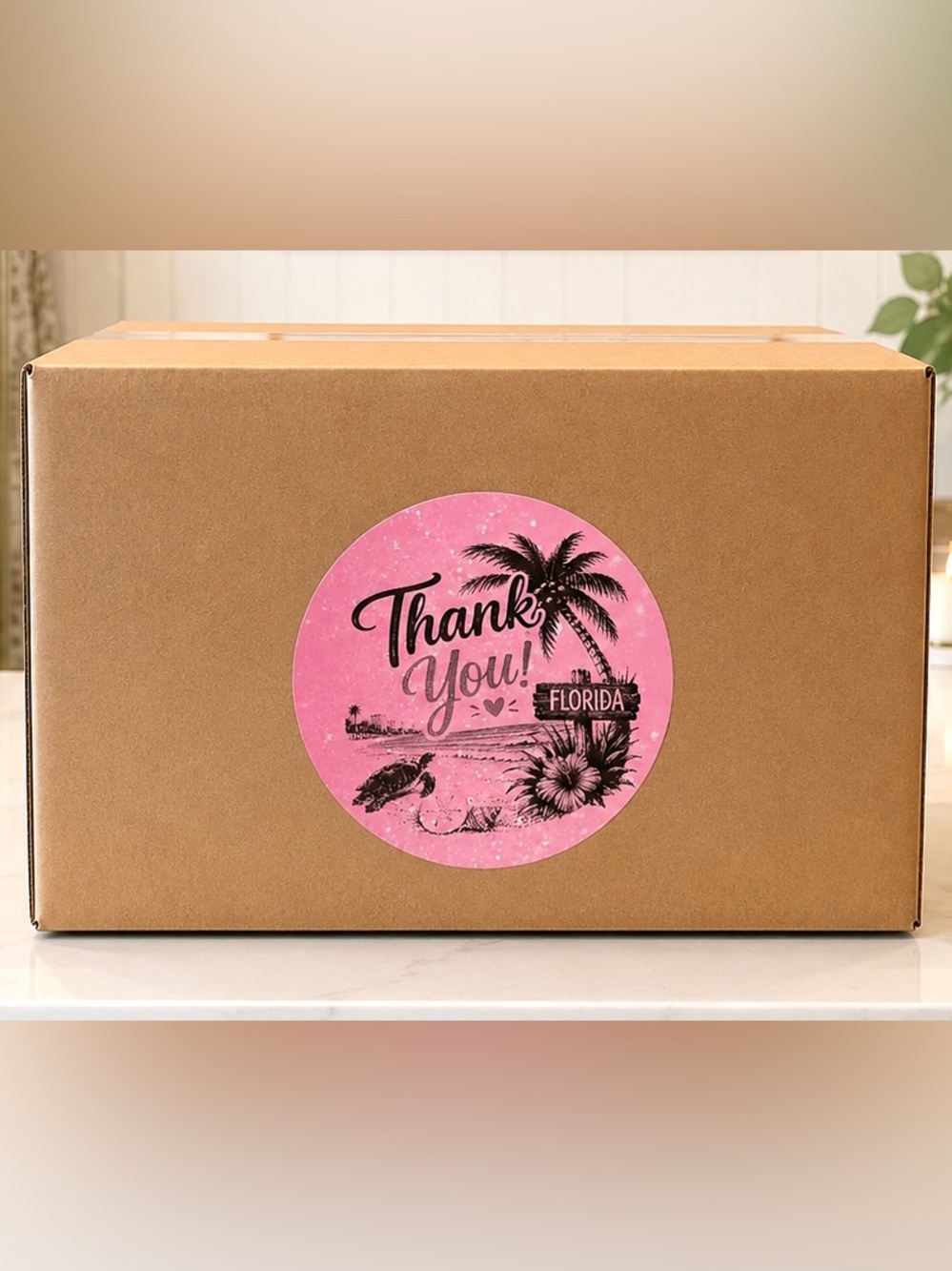 Florida Thank You Stickers Round -100ct.